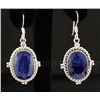 Image 1 : SAPPHIRE CORRUNDUM 44.01CTW SILVER HOOK EARRING