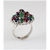 Image 1 : 37.00CTW Multi-color Precious Stone Silver Ring