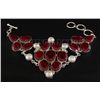 Image 2 : RUBY CORRUNDUM 59.55GRAMS FASHION SILVER BRACELET