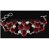 Image 2 : RUBY CORRUNDUM 60.65GRAMS FASHION SILVER BRACELET