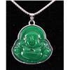 Image 1 : NATURAL 32.01CTW JADE BUDDHA SILVER PLATED PENDANT