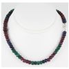 Image 1 : 256.00ctw Natural Multi-Color Rondelles Necklace