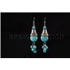 Image 1 : 76.83ctw Dangling Turquoise Silver Earring