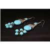 Image 2 : 76.83ctw Dangling Turquoise Silver Earring