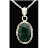 Image 1 : EMERALD BERYL 24.58CTW STERLING SILVER PENDANT