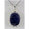 Image 1 : SAPPHIRE CORRUNDUM 38.91CTW SILVER PENDANT