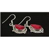 Image 2 : RUBY CORRUNDUM 33.05CTW SILVER HOOK EARRING