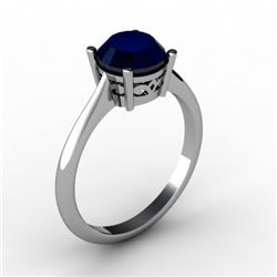 Sapphire 1.60 ctw Ring 14kt White Gold