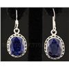 Image 1 : SAPPHIRE CORRUNDUM 50.58CTW SILVER HOOK EARRING