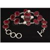 Image 2 : RUBY CORRUNDUM 56.95GRAMS FASHION SILVER BRACELET