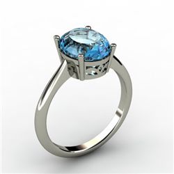 Aqua Marine 2.25 ctw Ring 14kt White Gold