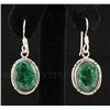 Image 1 : EMERALD BERYL 25.57CTW SILVER HOOK EARRING