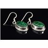 Image 2 : EMERALD BERYL 25.57CTW SILVER HOOK EARRING