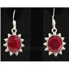 Image 1 : RUBY CORRUNDUM 29.53CTW SILVER HOOK EARRING