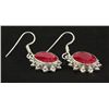 Image 2 : RUBY CORRUNDUM 29.53CTW SILVER HOOK EARRING