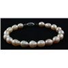 Image 1 : 88.61CTW 7" PEACH FRESHWATER PEARL BRACELET METAL LOCK