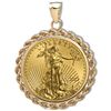 Image 1 : 2012 1/4 oz Gold Eagle Pendant (Rope-Prong Bezel) 14KT