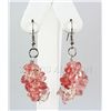 Image 1 : 43.70CTW 2in. PINK ROSE CHIPPED STONE HOOK EARRING