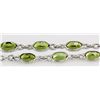 Image 2 : Natural Peridot 45.90CT SilverOvalLinkChainNecklace 11.