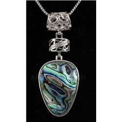 NATURAL 14.44GRAMS MOTHER OF PEARL SILVER PENDANT