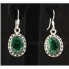 Image 1 : EMERALD BERYL 33.15CTW SILVER HOOK EARRING