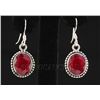 Image 1 : RUBY CORRUNDUM 28.85CTW SILVER HOOK EARRING