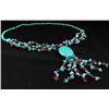 Image 2 : 437.26CTW TURQUOISE & RED CORALS STATEMENT NECKLACE