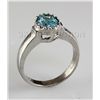 Image 2 : Simple 18.30CTW Oval Blue Zircon Silver Ring