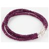 Image 1 : 67.35ct 3 Row Natural Ruby Micro Faceted Bracelet