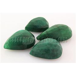 124.90ctw Faceted Loose Emerald Beryl Gemstone Lot of 4