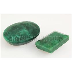 75.58ctw Facted Loose Emerald Beryl Gemstone Lot of 2