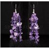 Image 1 : 55.63CTW FOUR ROWS CHIPPED AMETHYST BEADS HOOK EARRING