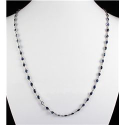 Natural Sapphire 21.70CT SwarovskiDesignSilverNecklace