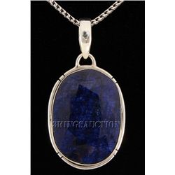 SAPPHIRE CORRUNDUM 48.93CTW SILVER PENDANT