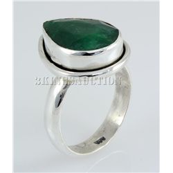 EMERALD BERYL 24.55CTW STERLING SILVER RING