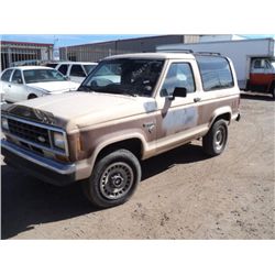 1986 FORD BRONCO II ~ 33,434 MILES VIN: 1FMBU14T7GUC81123   V6, 2.9L, 4WD TITLE # 07204134A032174 1