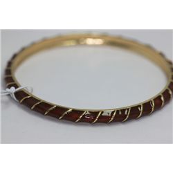 YELLOW BRASS BROWN BRACELET