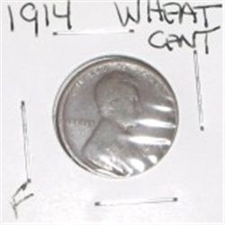 1914 WHEAT CENT *RARE EARLY FINE GRADE!! COIN CAME OUT OF SAFE!!