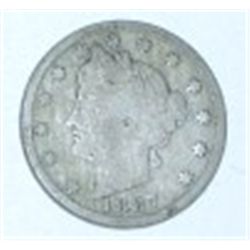 1887 LIBERTY HEAD "V" NICKEL RED BOOK VALUE IS $25.00+ *RARE KEY DATE VERY GOOD GRADE NICKEL!!