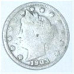 1903 LIBERTY HEAD "V" NICKEL *NICE EARLY NICKEL!! COIN CAME OUT OF SAFE!!