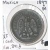 Image 1 : 1897 MEXICO 1 CENT *RARE EARLY EXTRA FINE GRADE!! COIN CAME OUT OF SAFE!!