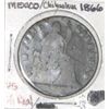 Image 1 : 1866 RARE MEXICO/CHIHUAHUA 1/4 REAL *RARE EARLY VERY GOOD GRADE!! COIN CAME OUT OF SAFE!!