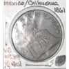 Image 1 : 1861 EXTREMELY RARE MEXICO/CHIHUAHUA 1/4 REAL *RARE EARLY VERY GOOD GRADE!! COIN CAME OUT OF SAFE!!