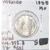 Image 1 : 1858 SILVER EXTREMELY RARE MEXICO M/O 1/2 REAL *RARE VERY FINE-HOLED EARLY COIN!!