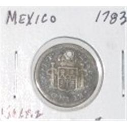 1783 SILVER SHIPWRECK EXTREMELY RARE MEXICO 1/2 REAL WORLD BOOK VALUE IS $50.00+ *RARE EARLY HOLED C