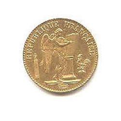 French 20 Franc Angel Gold Coin, 1871-1906