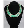 Image 1 : 300CTW 5-SLABS GREEN BRASS NECKLACE;