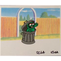 Oscar the Grouch Orig Cel Animation Background Sesame