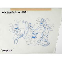 Original Disney Drawing Mousercise Mickey and Friends