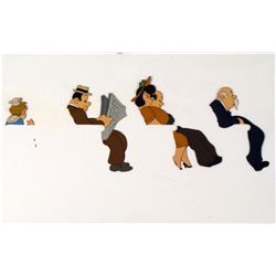 Original People on Train Cel Animation Art